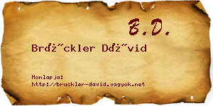 Brückler Dávid névjegykártya