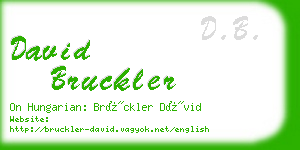 david bruckler business card